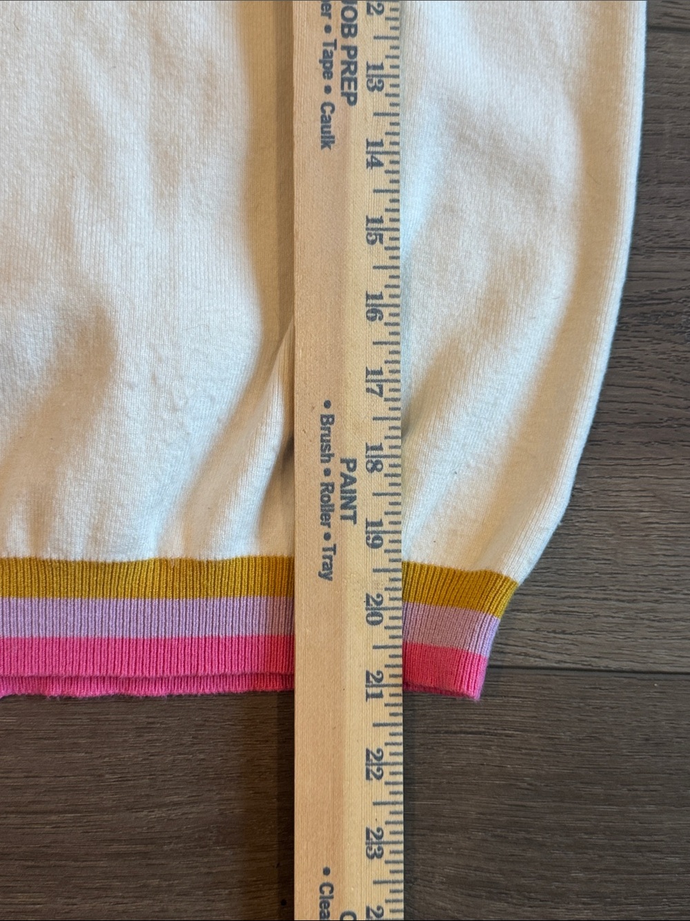 Fate Cream Crewneck Sweater with Multicolor Geometric Sleeves - Picture 5 of 7